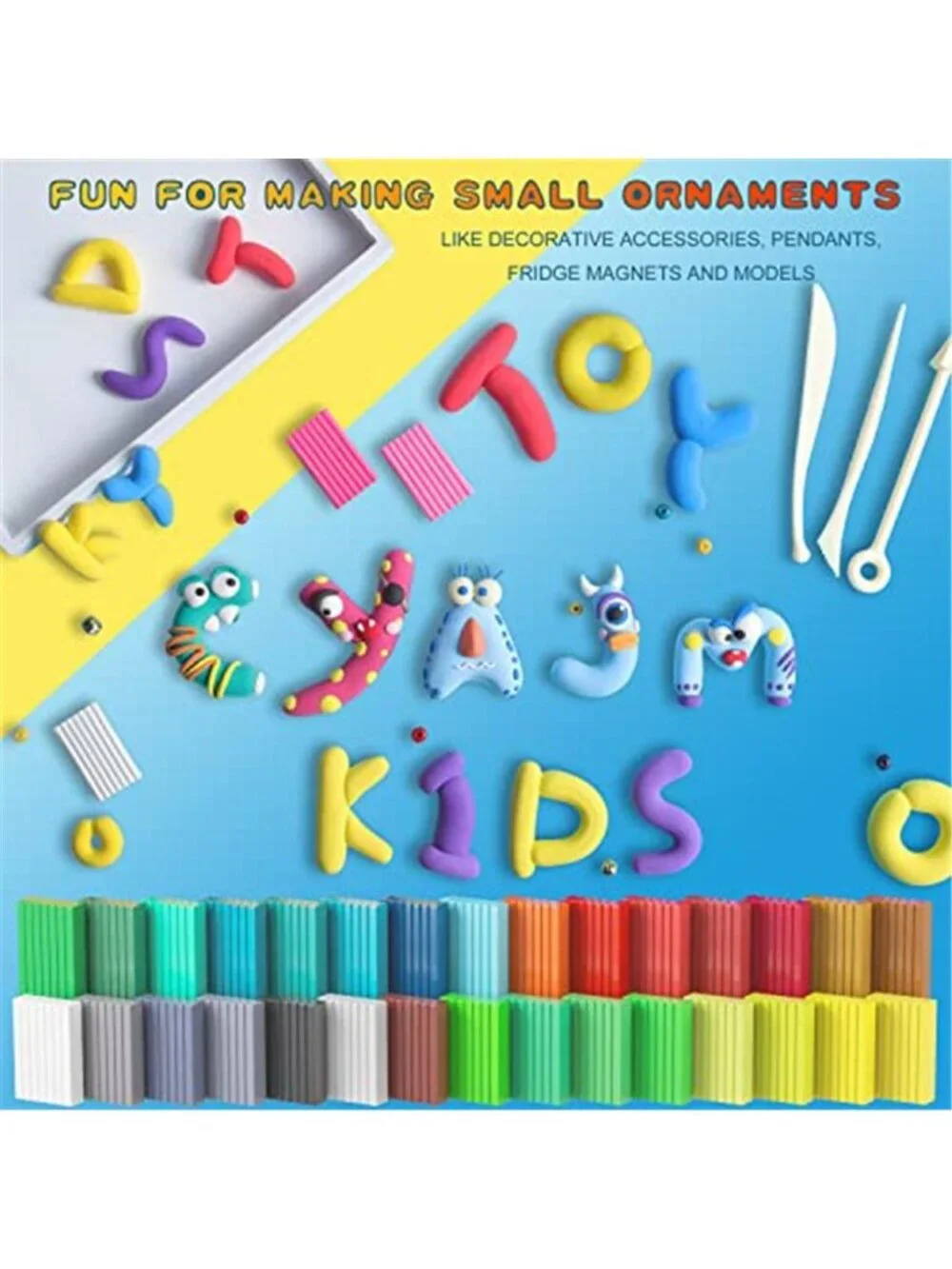 New Polymer Clay 60 Colors, Modeling Clay for Kids Oven Baked Model Clay